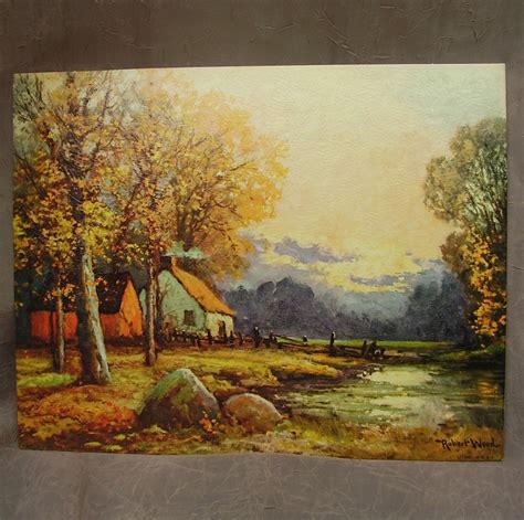 Autumn Sunset By Robert Wood Vintage Litho