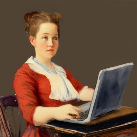 Woman On Laptop In The 1800s Ai Generated Artwork Nightcafe Creator