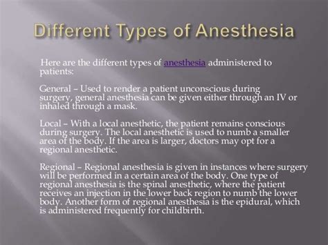 Different Types Of Anesthesia By John Gerancher