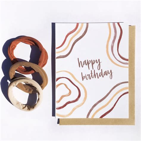Happy Birthday Card Aesthetic Squiggles Etsy