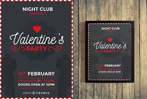 Valentines Party Flyer Design Vector Download