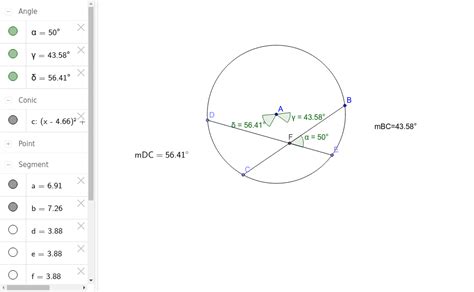 Circles Interior Angles Geogebra