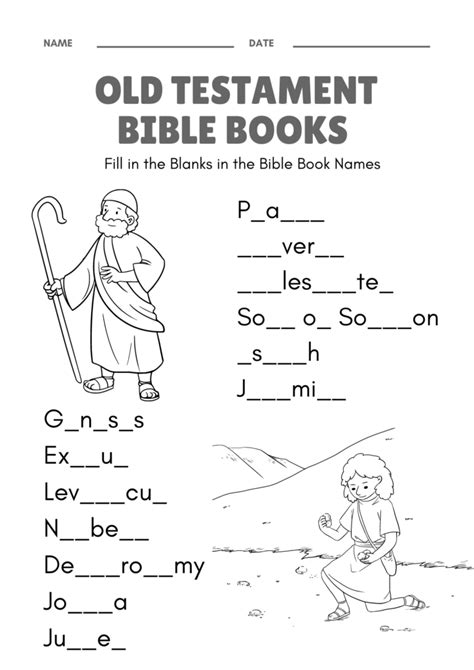 Books Of The Bible Free Printable Worksheets
