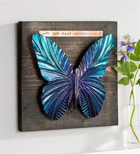 Wind And Weather Handcrafted And Hand Painted Copper Butterfly Wall Décor