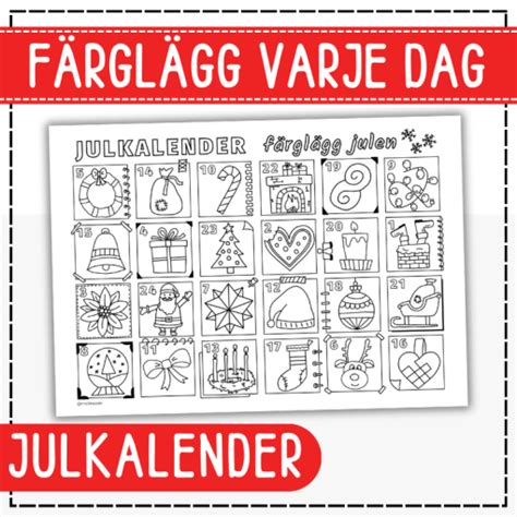 Julkalender - färglägg varje dag julpyssel | Teach Academy