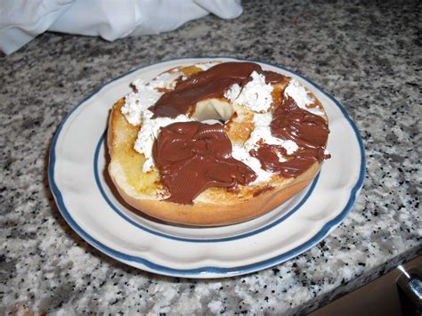 Lox, capers, and other ingredients are often added to this dish. Home Stove: Nutella Cream Cheese Bagel