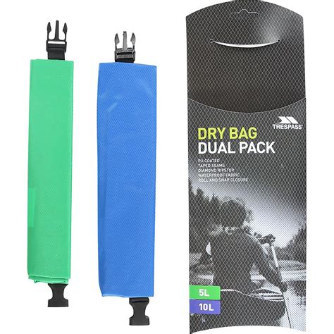 Trespass Exhilaration Waterproof Durable 2 Pack Dry Bag Set Fruugo Us