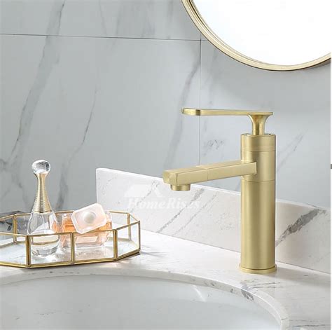 Discover a unique collection of handcrafted single hole bathroom faucets at an incredibly fair price. Brassed Gold Widespread Bathroom Faucet Brass Vessel Sink ...