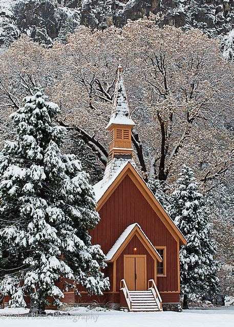 Yosemite Chapel In Snow In 2020 Old Country Churches Old Churches