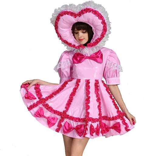Buy Gocebaby Women Sissy Lockable Maid Pvc Pink Dress Uniform Costume