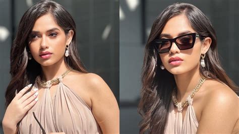 Jannat Zubair Rahmani Looks Killer In Nude Shade Gown With Sunglasses