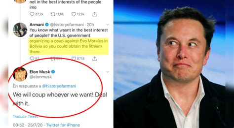 By renée millette published may 18, 2017 Elon Musk twitter polémica avala golpes de estado usa ...