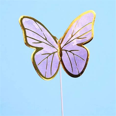 Pcs Gold Pink Purple Lively D Butterfly Cupcake Topper Birthday