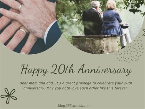 20th Wedding Anniversary 20 Years Of Love And Marriage Greeting Card