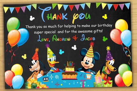 Check spelling or type a new query. Mickey mouse thank you card,Mickey mouse chalkboard,Mickey mouse clubhouse thank you card