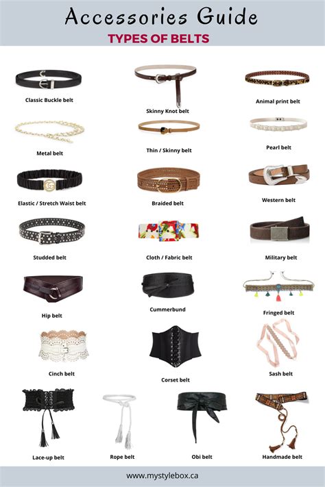 Types Of Belts Fashion Vocabulary Fashion Terminology Fashion