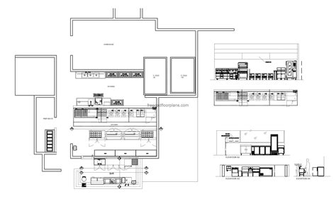 Full Commercial Kitchen Layout Autocad Block Free Cad Floor Plans