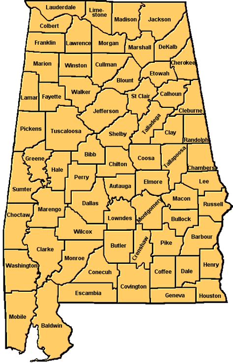 Map Of Alabama Counties
