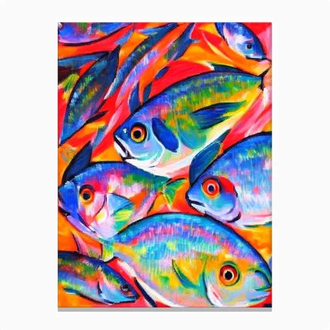 Gizzard Shad Matisse Style Canvas Print By The Fish Collection Fy