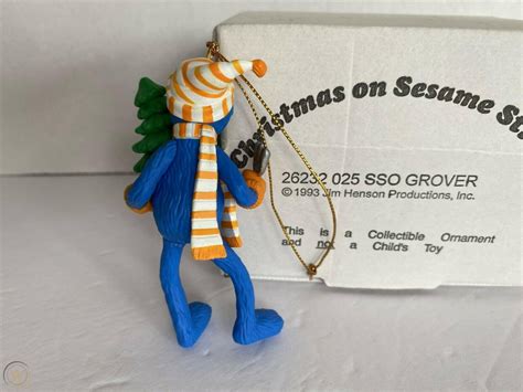 1993 Sesame Street Grolier Christmas Ornament Grover 3886476285