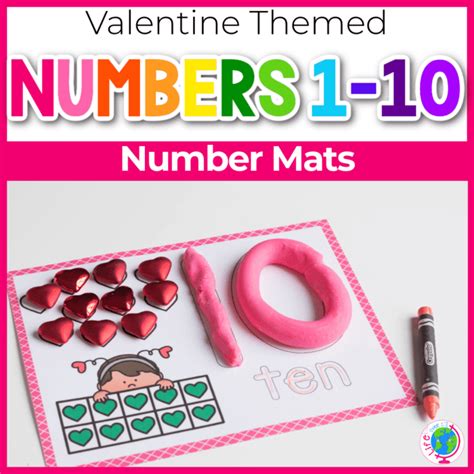 Valentine Ten Frame Number Mats For 1 10