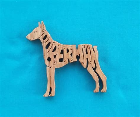 Doberman Dog Breed Scroll Saw Wooden Puzzle
