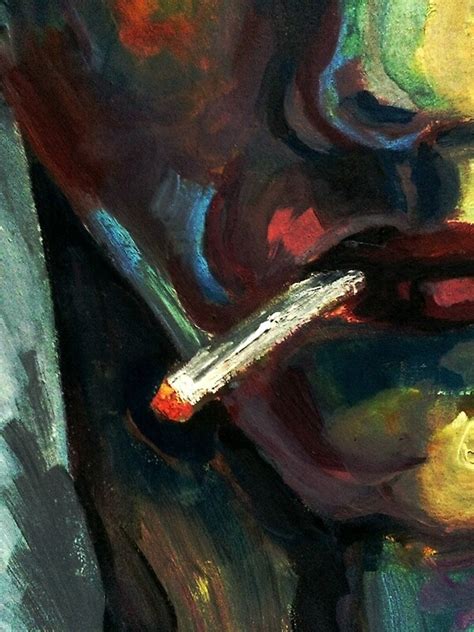 Original Artwork Oil Painting Smoking By Kristiart Redbubble