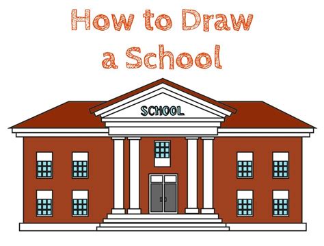 How To Draw A School Easy School Schooldrawing Howtodrawaschool