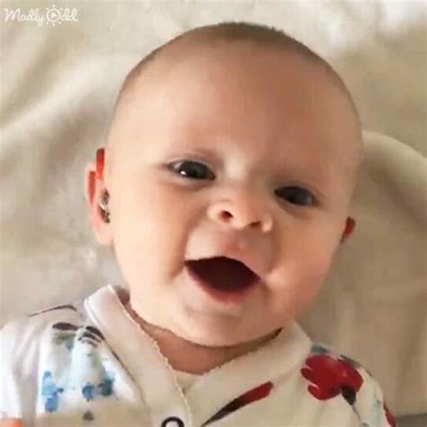 Deaf Baby Squeals With Joy Hearing Her Moms Voice For The St Time