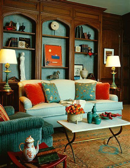 Teal And Coral Library By Shelley Gordon Interior Design