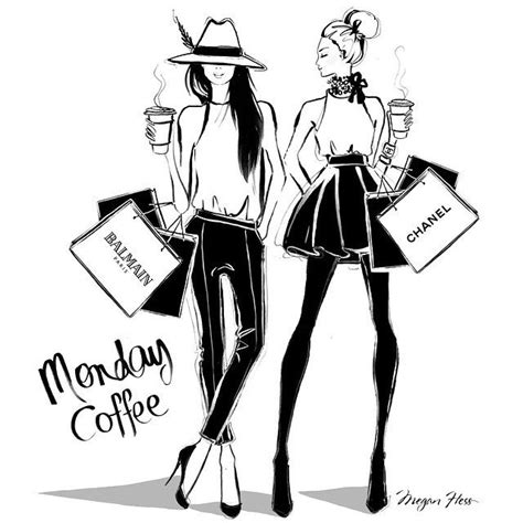 Balmain Chanel Monday Coffee Megan Hess Megan Hess Illustration