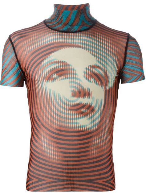 Jean Paul Gaultier Sheer Printed T Shirt For Men Lyst