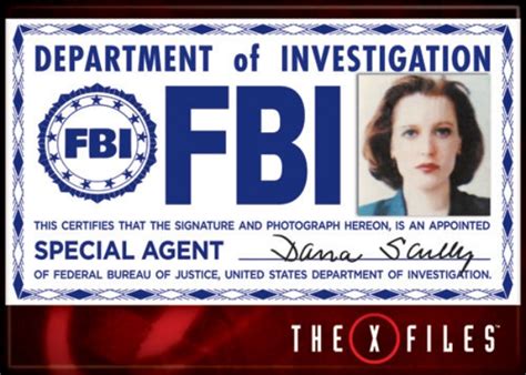 The X Files Tv Series Dana Scully Fbi Badge Photo Refrigerator Magnet