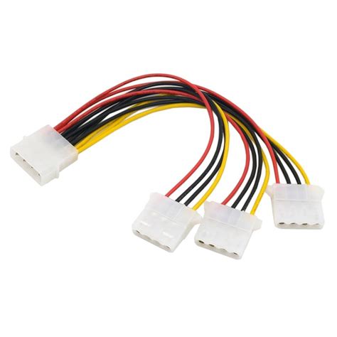 High Quality 4pin Ide Power Cables Hy1578 4 Pin Molex Male To 3 Port