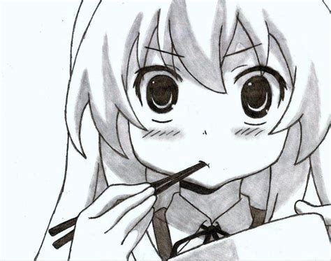 My Attempt At Drawing Taiga Eating Toradora Anime Drawing Styles