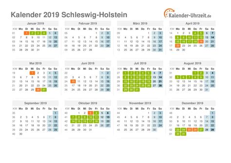 Ferienkalender Schleswig Holstein 2019 Ferien Kalender Ferien
