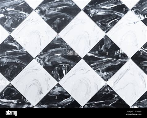 Checkered Black And White Marble Floor Tiles Background Stock Photo Alamy