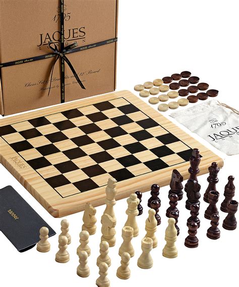 Buy Jaques Of London Chess Set And Draughts Board Game Wooden Chess And