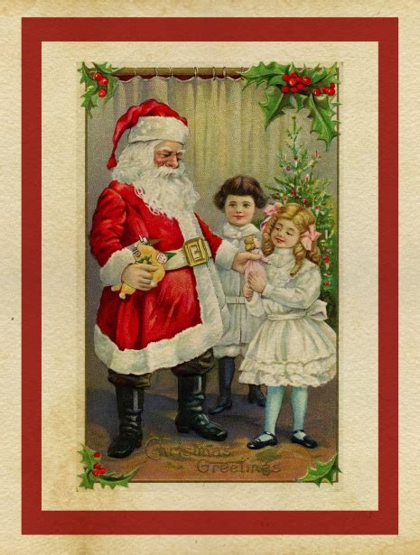 Vánoční přání Vintage Santa Stock Fotka zdarma Public Domain Pictures
