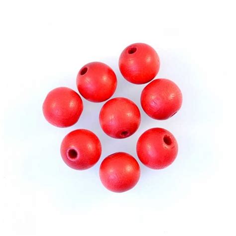 12mm Red Wooden Round Beads The Bead Shop Nottingham Ltd