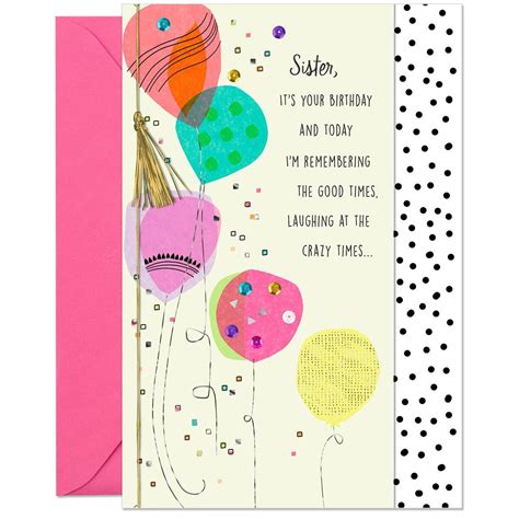 Colorful Balloons Birthday Card For Sister Greeting Cards Hallmark