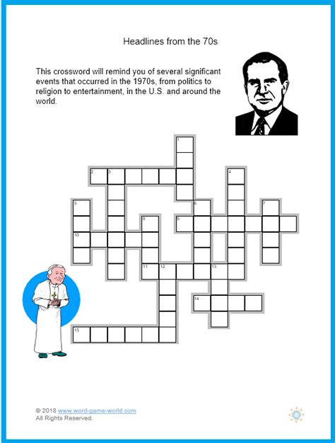 Free Large Print Crossword Puzzles For Seniors Crossword