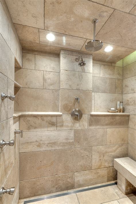 Shower wall kits come complete with trims and sealant so that you can pop it all into place yourself. 34 stunning pictures and ideas of natural stone bathroom ...