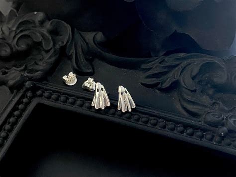 Sterling Silver Ghost Stud Earrings Ghost Jewelry Spectre Jewelry