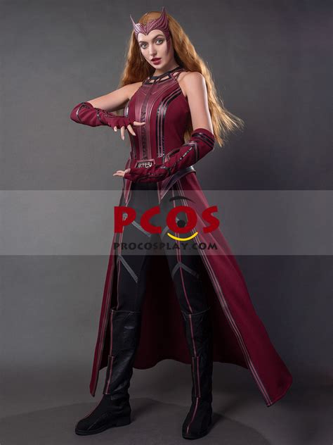new show wandavision scarlet witch wanda finale cosplay costume c00305 best profession cosplay