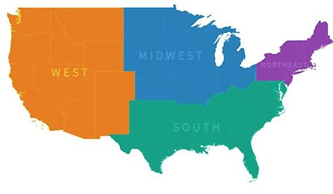 United States 7 Regions Maps