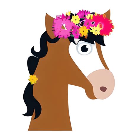 Horse Wearing Flower Crown · Creative Fabrica