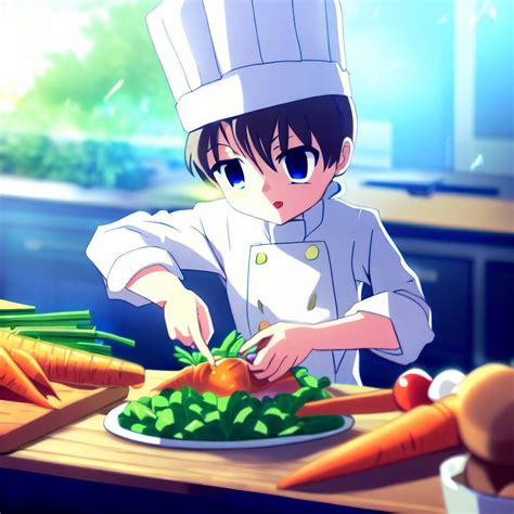 Download Chef Japanese Anime Veggie Anime Royalty Free Stock