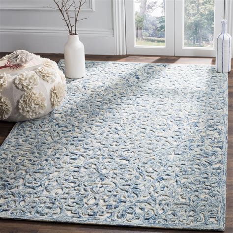 Safavieh Trace Bryan Geometric Floral Wool Area Rug Blueivory 8 X