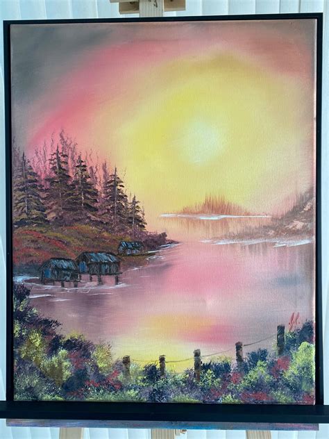 Landscape Original Oil Painting Framed Etsy